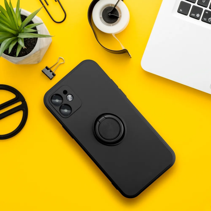 OEM - Xiaomi Redmi Note 14 Pro 4G Mobilskal Silikon Ring - Svart