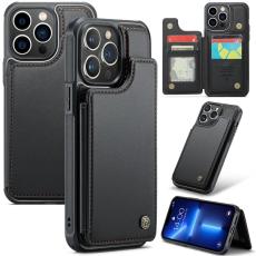 Caseme - CASEME C22 iPhone 13 Pro Max Fodral KonstL&auml;der RFID-Skydd- Svart