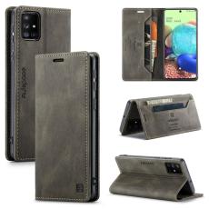 AUTSPACE - AUTSPACE A01 Series Fodral - KonstL&auml;der - Brun f&ouml;r Samsung Galaxy A71