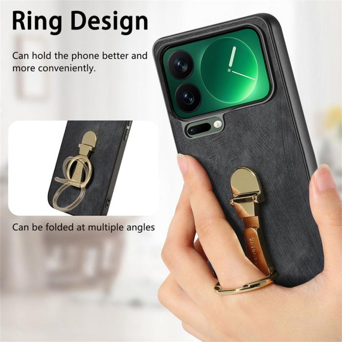 CASENEO - CASENEO Xiaomi 17 Pro Fodral Retro Konstläder - Svart