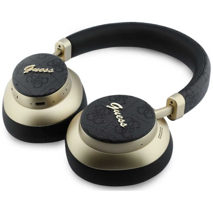 Guess - Guess On-Ear Hörlurar Bluetooth ENC 4G Gold Script Metal - Svart