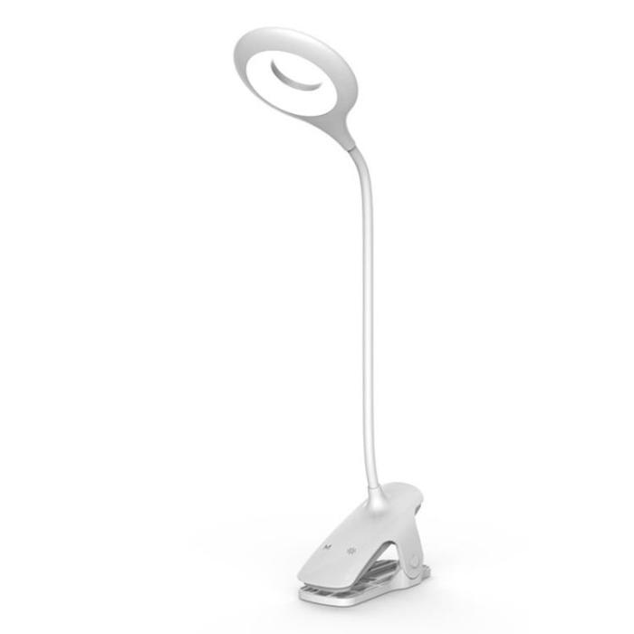 UTGATT5 - Trådlös LED-läslampa med klämma + micro USB-kabel - Vit