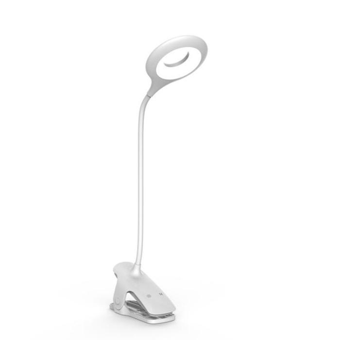 UTGATT5 - Trådlös LED-läslampa med klämma + micro USB-kabel - Vit
