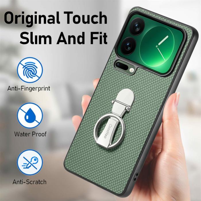 CASENEO - CASENEO C1-19 för Xiaomi 17 Pro Max Fodral KonstLäder - Grön