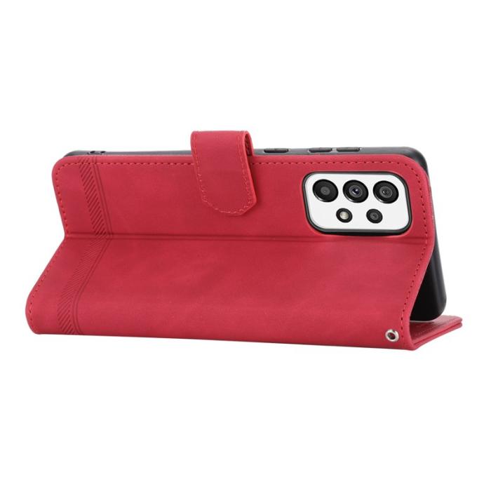 DIERFENG - DIERFENG DF-03 Plånboksfodral till Samsung Galaxy A73 5G - Konstläder - Röd