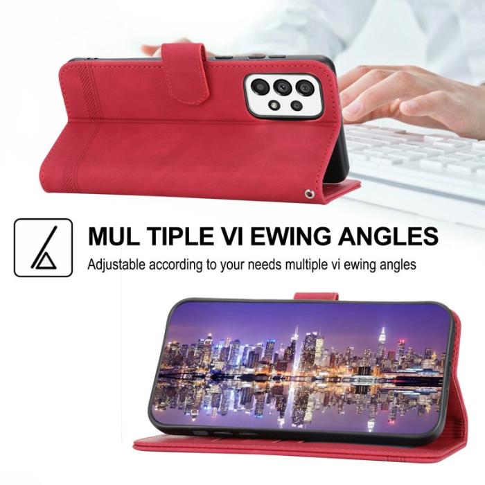 DIERFENG - DIERFENG DF-03 Plånboksfodral till Samsung Galaxy A73 5G - Konstläder - Röd