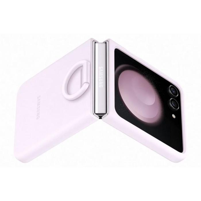 Samsung - Samsung Galaxy Z Flip 5 Mobilskal Silikon med Hållare - Lila