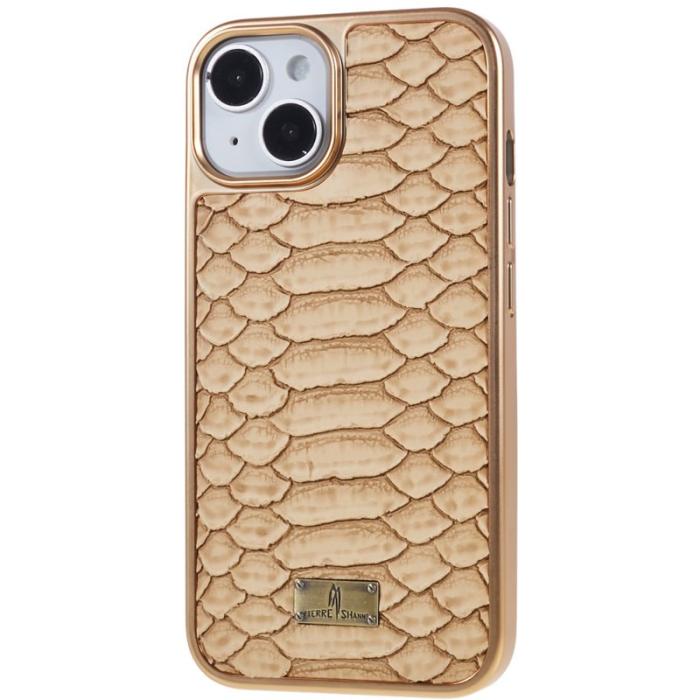 FIERRE SHANN - FIERRE SHANN för iPhone 14 Plus Fodral KonstLäder - Gul