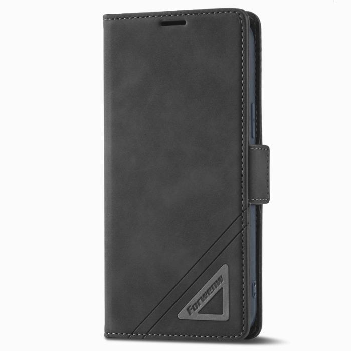 FORWENW - FORWENW F3 Series iPhone 15 Plånboksfodral Konstläder - Svart