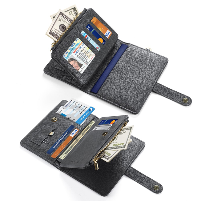 Dux Ducis - Dux Ducis Passhållare Plånbok RFID Multikort PU-Läder - Ljusgrå