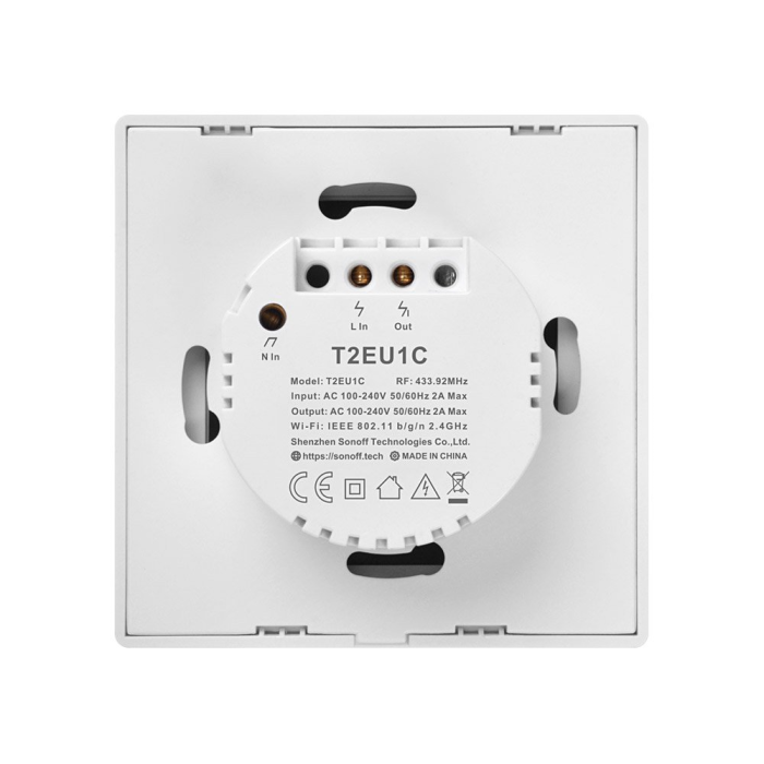 Sonoff - Sonoff Single Channel Wi-Fi Light Switch T2EU1C-TX - Vit