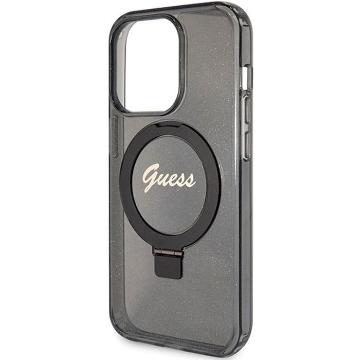 Guess - Guess iPhone 15 Pro Mobilskal Ringhållare Magsafe Glitter Script