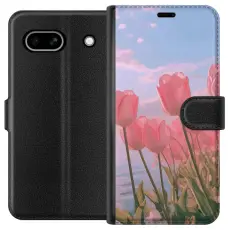 iSecrets - Plånboksfodral till Google Pixel 7a med Rosa Tulpaner