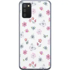 Gustaf - Mobilskal till Samsung Galaxy A02s med Blommor och fj&auml;rillar