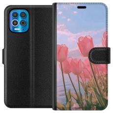 iSecrets - Plånboksfodral till Motorola Edge S med Rosa Tulpaner