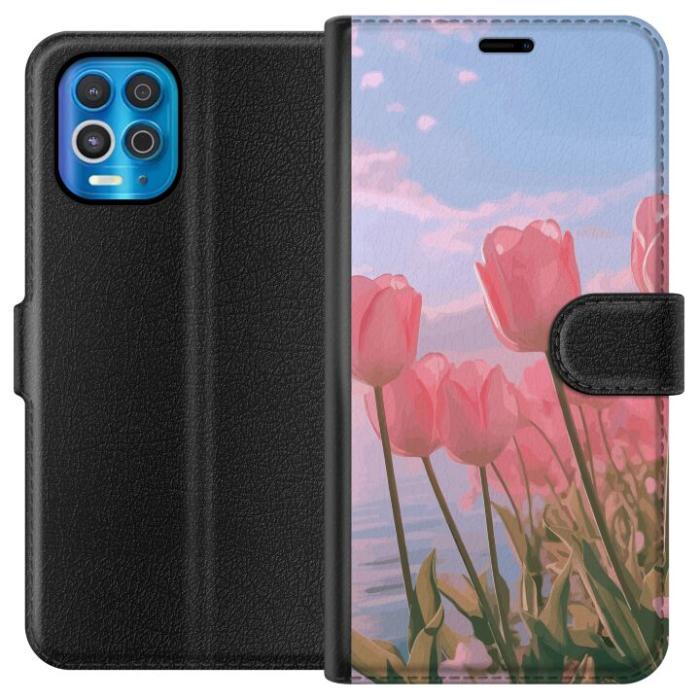 iSecrets - Plånboksfodral till Motorola Edge S med Rosa Tulpaner