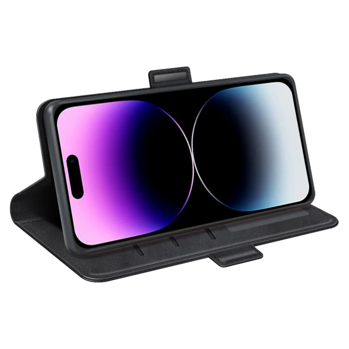 Taltech - iPhone 15 Pro Max Plånboksfodral Omvirat - Svart