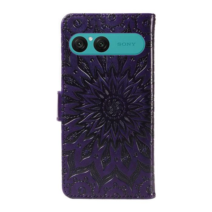 A-One Brand - Sony Xperia 10 VII Plånboksfodral Sunflower Imprinted - Lila