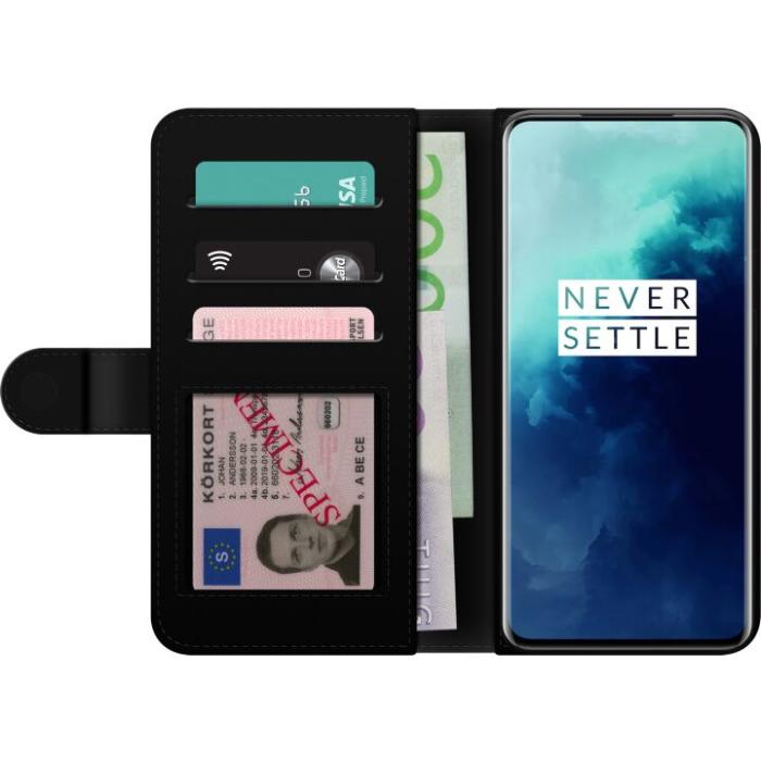 iSecrets - Plånboksfodral till OnePlus 7T Pro med fejdande blommor