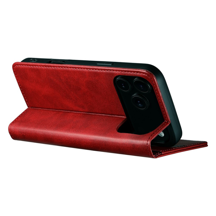 A-One Brand - SUTENI iPhone 17 Pro Plånboksfodral PU Läder - Röd