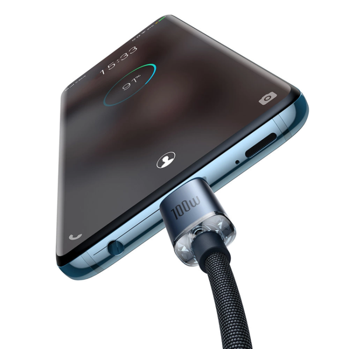 BASEUS - Baseus USB-C till USB-C Kabel 100W 1,2m - Svart