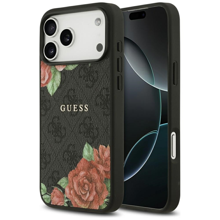 Guess iPhone 17 Pro Max Mobilskal Magsafe Flowers Print - Svart | 2353 | AlltMobil
