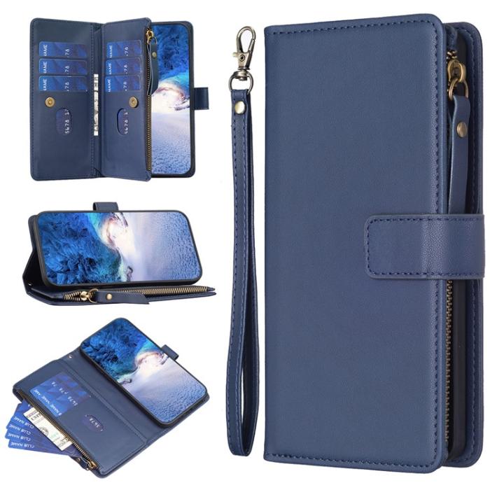 OEM - iPhone 15 Plus Plånboksfodral Zipper Flip - Blå