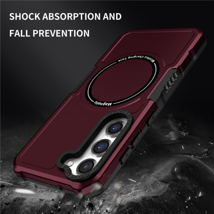 OEM - Galaxy S23 Plus Skal Magsafe Anti Drop - Vinröd