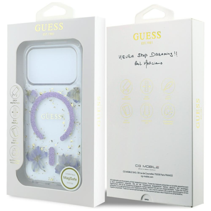 Guess - Guess Mobilskal För iPhone 18 Pro Max/17 Pro Max Magsafe Resin Flowers
