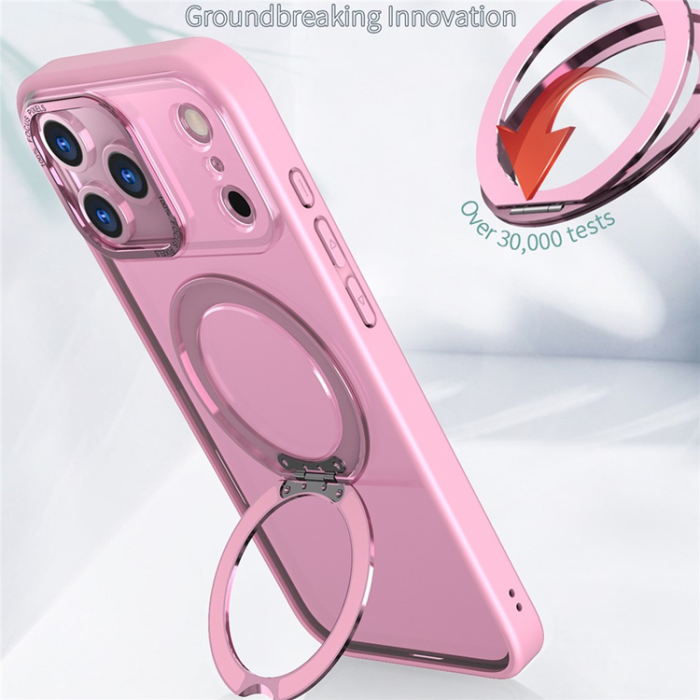 A-One Brand - iPhone 17 Pro Mobilskal MagSafe TPU + Acrylic Kickstand - Rosa