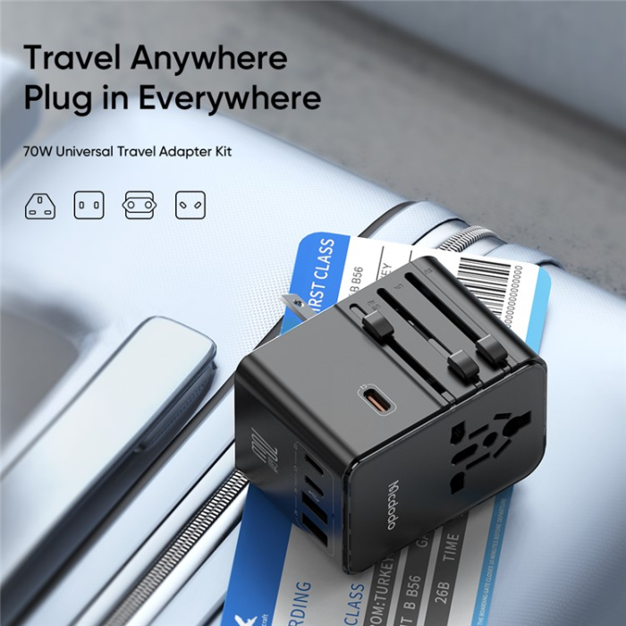 MCDODO - MCDODO Snabbladdare 70W 3x USB-C/2x USB-A med USB-C Kabel G5