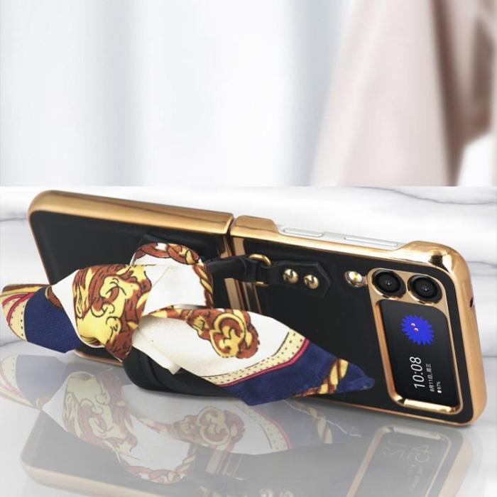 GKK - GKK Galaxy Z Flip 3 5G Skal Handväska - Gul