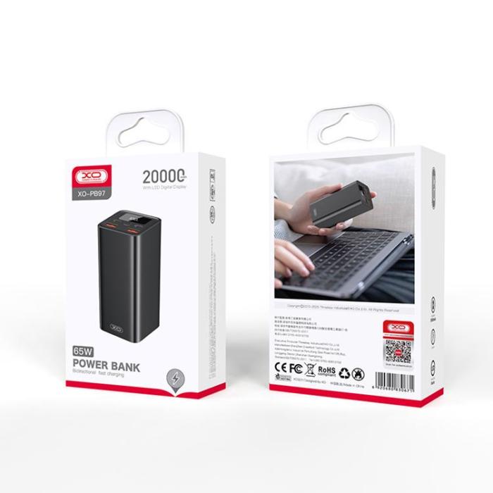 XO - XO Powerbank 20000 mAh 65W för Laptop PB97 - Svart
