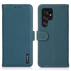 KHAZNEH - KHAZNEH Samsung Galaxy S26 Ultra Pl&aring;nboksfodral &Auml;kta L&auml;der Flip - Gr&ouml;n