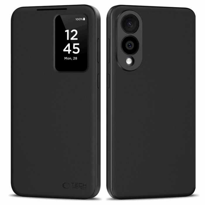 Tech-Protect - Tech-Protect Galaxy S25 Edge Plånboksfodral Smart - Matt Svart