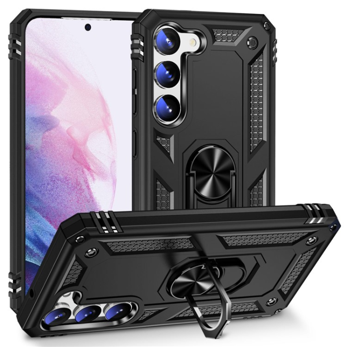 OEM - Galaxy S23 Plus Skal Ringhållare Kickstand - Svart