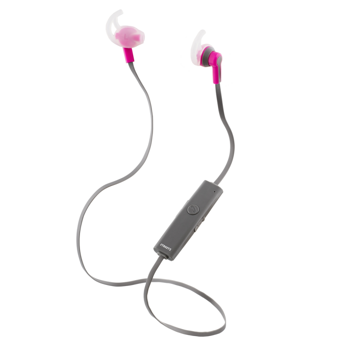 UTGATT5 - STREETZ Bluetooth-sporthörlurar, mikrofon, Bluetooth 4.1, grå/rosa