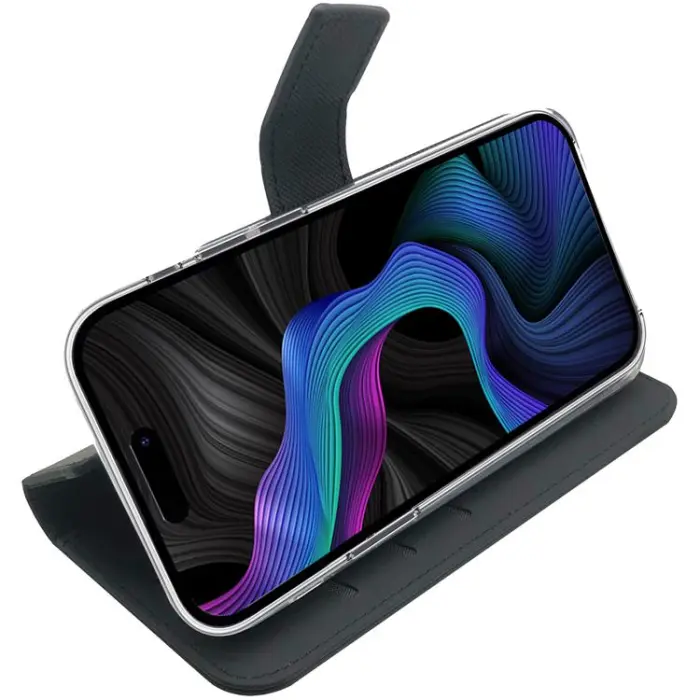 Celly - Celly iPhone 15 Plånboksfodral Wally - Svart