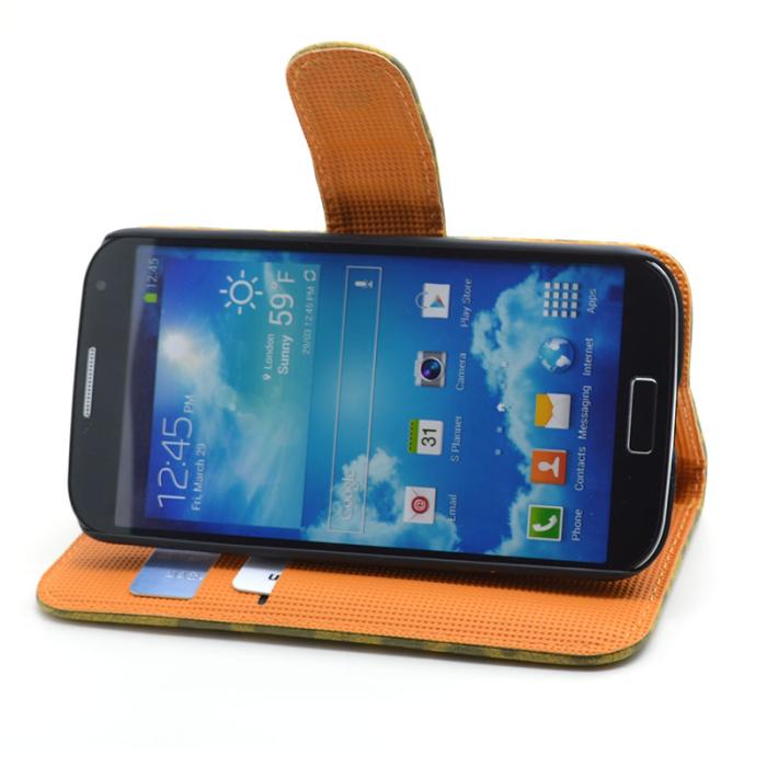 OEM - Leopard Plånboksfodral till Samsung Galaxy S4 i9500 (Gul)