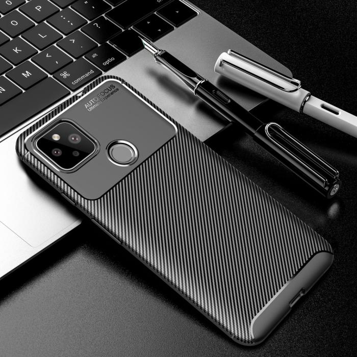 A-One Brand - Carbon Fiber Mobilskal Pixel 4a - Svart