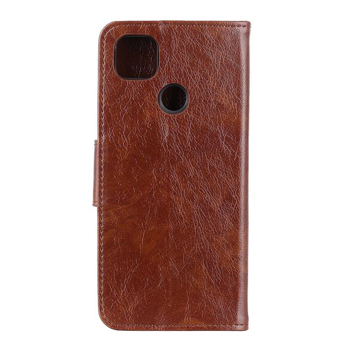 UTGATT1 - Nappa Äkta Läder Plånboksfodral Google Pixel 5 - Brun