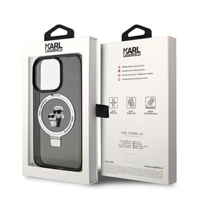 KARL LAGERFELD - Karl Lagerfeld iPhone 14 Pro Max Mobilskal MagSafe Ringställ