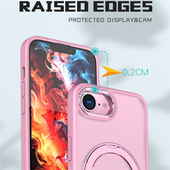 OEM - iPhone 16e Mobilskal MagSafe TPU + Acrylic Kickstand - Rosa