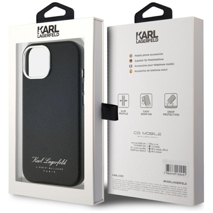 KARL LAGERFELD - Karl Lagerfeld Mobilskal till iPhone 15 MagSafe Hotel RSG - Svart