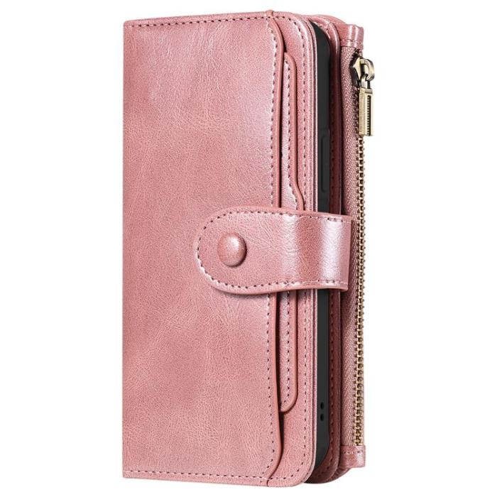 A-One Brand - iPhone Air Plånboksfodral Detachable Zipper - Roséguld