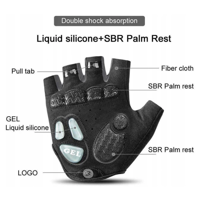 Rockbros - Rockbros Cykel Handskar Med Gel Inserts S169BGR Medium - Svart/Grå