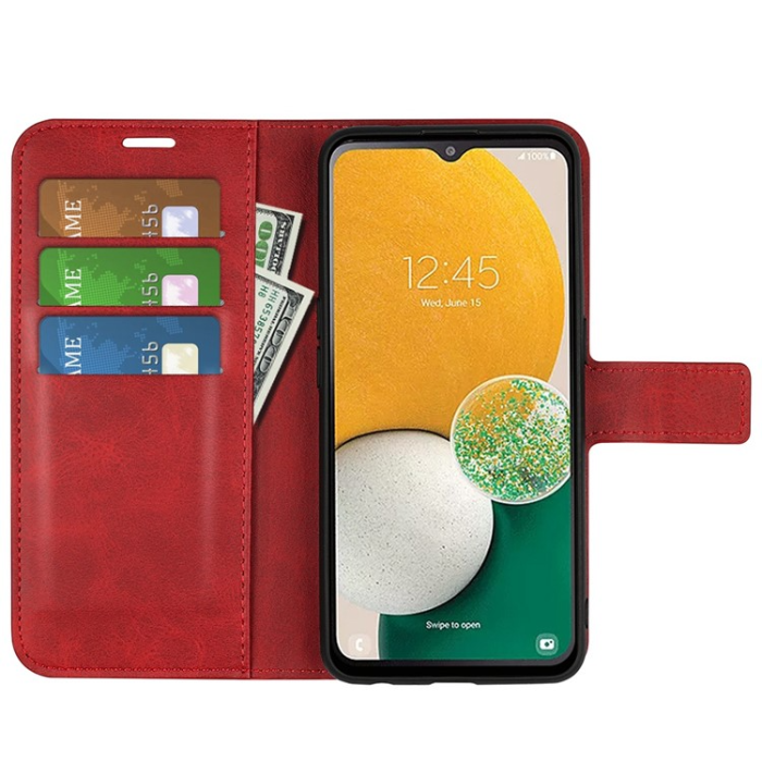 A-One Brand - Galaxy A14 5G/4G Plånboksfodral Calf Flip Folio - Röd