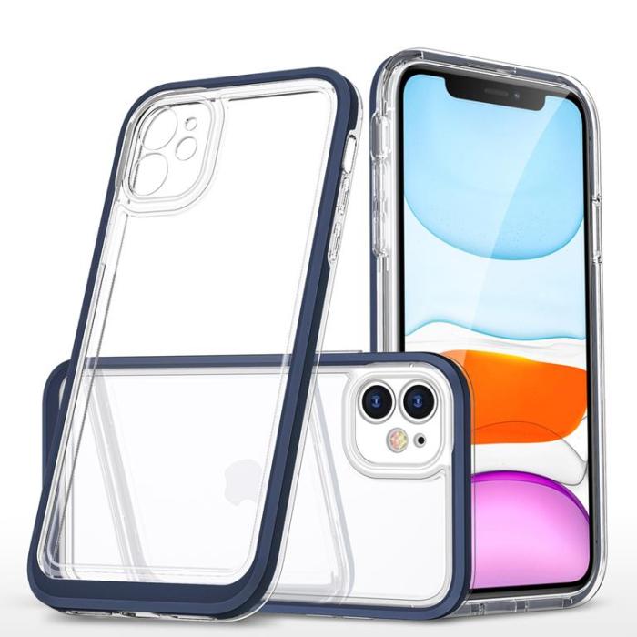 OEM - iPhone 12 Skal Clear 3in1 - Blå