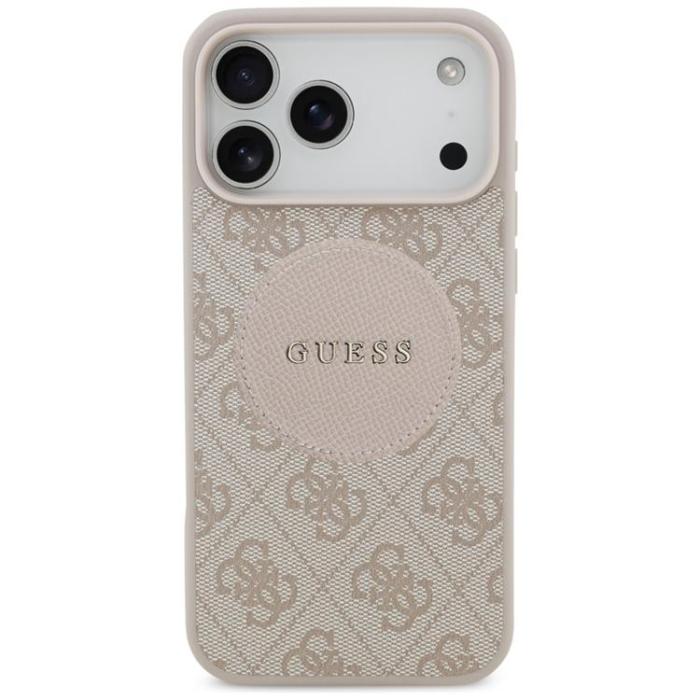 Guess - Guess iPhone 17 Pro Max Mobilskal MagSafe 4G Circle Classic Logo - Rosa
