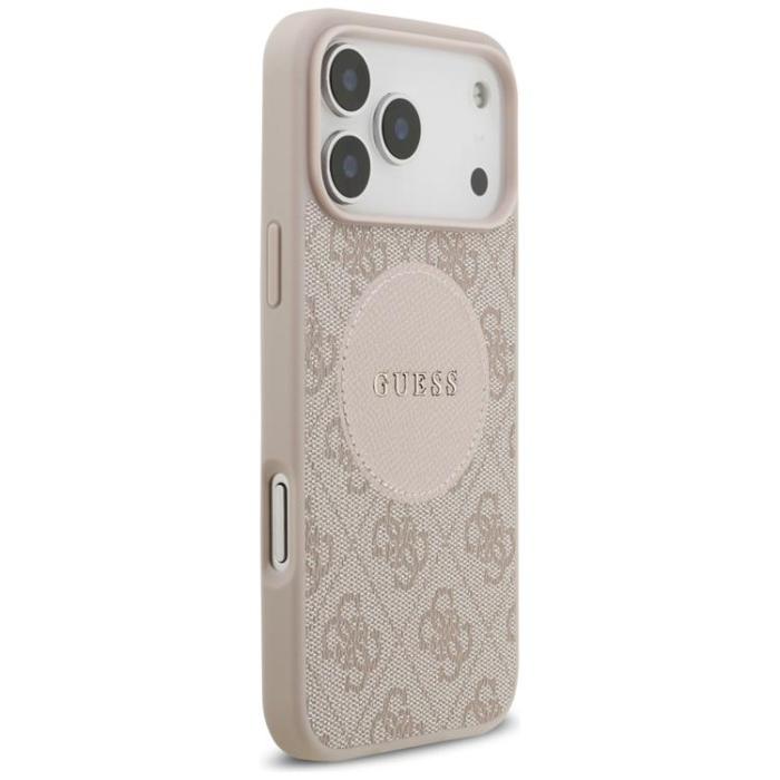 Guess - Guess iPhone 17 Pro Max Mobilskal MagSafe 4G Circle Classic Logo - Rosa